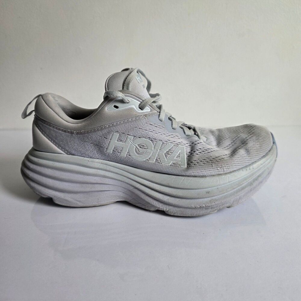 Hoka One One Bondi 8 EHR Womens Running Shoes Harbor Mist Grey 1127952 Size 8B